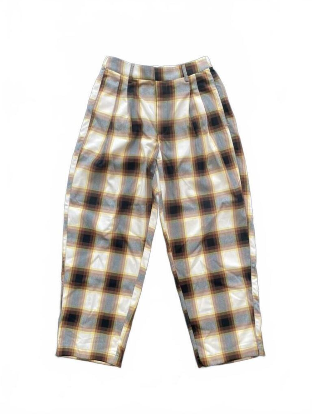 Urban Outfitters Plaid Trousers in Brown and Yellow - Size M